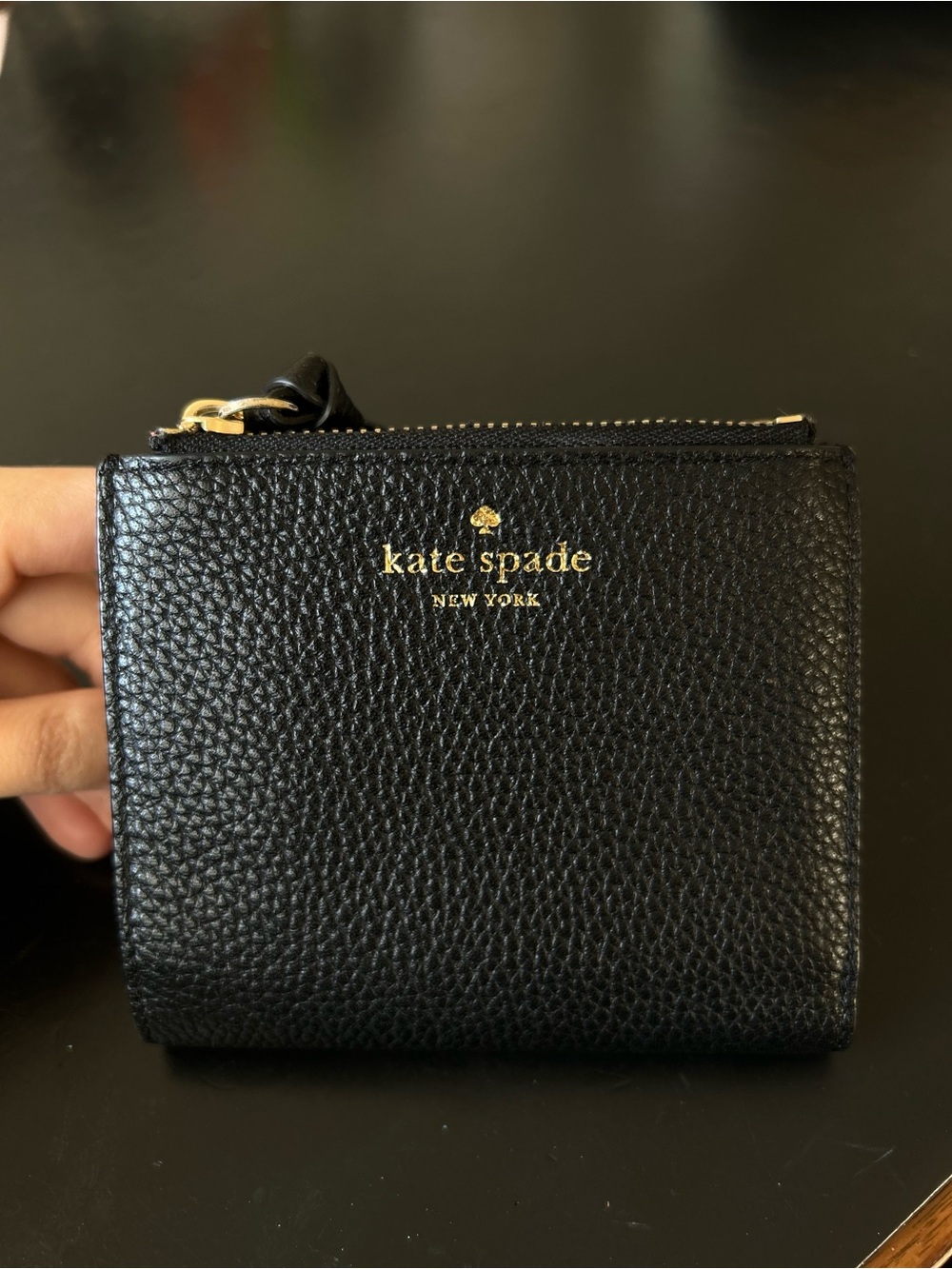 Kate Spade Malea Pebble Leather Black Bifold Wallet